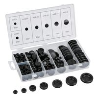 QLOUNI 170Pcs Metric Rubber Grommet Firewall Hole Plug Set Electrical Wire Gasket Assortment, Set of 7 Different Sizes, with See-Through Divided Organizer Case for Car Machine Pump Water Pipe