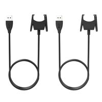 TiMOVO Charger Cable Compatible for Fitbit Charge 3, [2-Pack] 1.6Ft Replacement USB Charging Cable with Charger Clip Fit Fitbit Charge 3 Smart Watch - Black