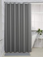 Plastic Shower Curtain, 72" W x 96" H EVA 8G Shower Curtain with Heavy Duty Clear Stones and 12 Rust-Resistant Metal Grommet Holes Waterproof Thick Bathroom Curtains Without Chemical Odor-Dark Grey
