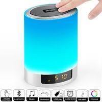 Night Lights Bluetooth Speaker, Ruoi Touch Sensor LED Bedside Lamp + Dimmable Warm Light & Color Changing, Wireless Speakers with Alarm Clock, MP3 Music Player, Best Gift for Kids, Party, Bedroom