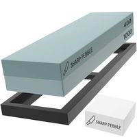 Sharp Pebble Premium Whetstone Sharpening Stone 2 Side Grit 400/1000-Whetstone Knife Sharpener with Flattening Stone & NonSlip Rubber Base