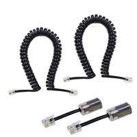ATIVI Telephone Cord Detangler, 2 Pack Black Coiled Telephone Handset Cord 7 Ft Uncoiled / 1.1 Ft Coiled 2 Pack Black Extended Rotatable Telephone Phone Cord Detangler Landline Telephone Accessory