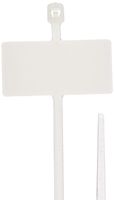 Identification Marker Horizontal Cable Tie, 18lbs Tensile Strength, 2" Bundle Diameter, 1.18" x 0.590" Marker, 0.100" Width, 8" Length