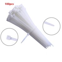 100pcs/lot 200mm Self locking Nylon Cable Ties 8 inch 100Pcs Zip Tie 18 lbs white wire binding wrap straps (white)
