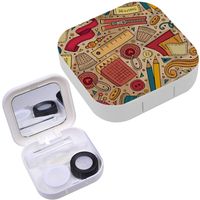 Portable Contact Lens Case Box Travel Kit Mirror + Bottle + Tweezers Container Holder [ Cartoon Cutemade ]