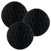 Just Artifacts Tissue Paper Honeycomb Ball (Set of 3, 4inch, Black) - Click for More Colors & Sizes!