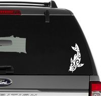 Tribal Art Koi Fish Vinyl Decal Sticker For Wall Decor, Windows, Laptop, Car, Truck, Motorcycle, Vehicles (Size-6 inch/15 cm Tall) - (Gloss WHITE Color)