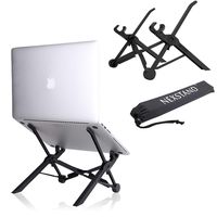 Thriving Life Laptop Stand - Adjustable Stand for Desk - MacBook Stand Portable Light-Weight Holder for Laptop/Notebook/Thinkpad/MacBook Pro, Sturdy, Lightweight, Easy to Setup,Foldable (Black)