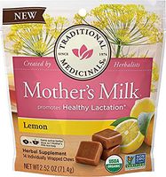 Traditional Medicinals Mother's Milk Lemon Lactation Chews, 14 Count (Pack of 1)
