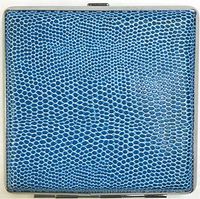 Eclipse Blue Snake Print Speckled Crushproof Cigarette Case Wallet, Holds 20 King Size Cigarettes