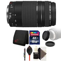 Canon EF 75-300mm f/4-5.6 III Lens + 16GB Memory Card + Wallet + Rear & Front Lens Cap + Lens Pen + Dust Blower + 3pc Cleaning Kit