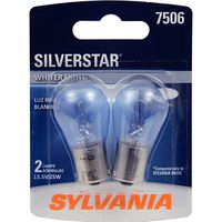 SYLVANIA - 7506 SilverStar Mini Bulb - Brighter and Whiter Light, Ideal for Daytime Running Lights (DRL) and Back-Up/Reverse Lights (Contains 2 Bulbs)