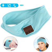 Agkey Unisex Music Bluetooth Headband Sweatband with Wireless Headphones Headsets Speakers Mic Hands-Free for Gym Exercise Running Skiing Snowboard Camping Skating (Blue)