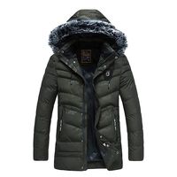 Alvinm Men's Jacket Mid-Length Camouflage Thickened Hoodie Cotton-Padded Jacket Coat Waterproof Windproof Outwear