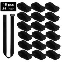 Uonika [18 Pack] 1 x 36 Cable Straps, Reusable Fastening Hook and Loop Nylon Cable Securing Straps Durable Functional Ties for Cord Management