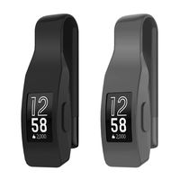 EEweca 2-Pack Clip for Fitbit Inspire or Inspire HR Holder Accessory, Black+Gray