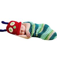 Candora Newborn Baby Beanie Crochet Caterpillar Hat Set Party Costume Photo Props Photography Props