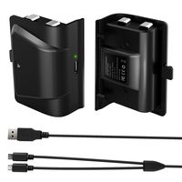 Xbox One Battery Pack Rechargeable, 2pcs 1200mAh Play and Charge Batteries for Xbox One S/X/Elite Wireless Controller with 4FT 2 in 1 USB Charging Cable and LED Indicator