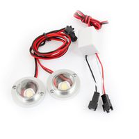 uxcell 2pcs Clear Round Housing White LED Motorcycle Flash Lights Lamps DC 9V