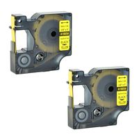 KCMYTONER 2 Pack Printable Heat Shrink Tubing Label Tape 18054 Black on Yellow 3/8" 9mm Compatible for DYMO Industrial Label Makers Rhino 1000 3000 4200 5000 5200 6000 LabelManager 450 Duo LabelWriter