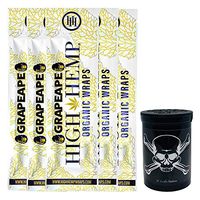 Herb Airtight Container Fresh Kettle with Organic Grape Ape Hemp Wraps Vegan Non-GMO 5 Count DC Crafts Nation - Jolly Roger