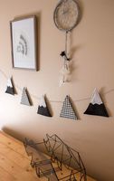 ELLA & MAX Kids Nursery Decor Mountain Garland Banner Black Felt &Buffalo Plaid Bunting, Woodland Theme Nursery, Rustic Nursery Decor. Handmade in USA.