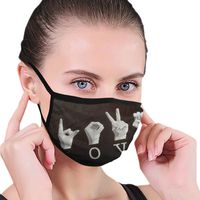 Dust Mask American Sign Language Fashion Anti-dust Reusable Cotton Comfy Breathable Safety Mouth Masks Half Face Mask for Women Man Running Cycling Outdoor