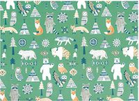 Scandi Woodland Rolled Gift Wrap Paper 2 Sheets of 19.5 in x 27.5 in