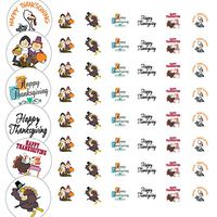 Assorted Thanksgiving Envelope Seals - 1.2" Fun Thanksgiving Stickers - 144 Stickers
