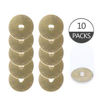 Titanium Coated Rotary Cutter Blades 45mm 10 Pack Replacement Blades Quilting Scrapbooking Sewing Arts Crafts,Sharp and Durable