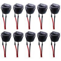 Twidec/10Pcs AC 6A/250V 10A/125V SPST 2 Pins 2 Position On/Off Car Boat Round Black Rocker Switch Toggle with Pre-soldered Wires（Quality Assurance for 1 Years） KCD1-2-101-X-H