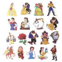 Cartoon Movie Beauty and The Beast Themed 18 Piece Sticker Decal Set for Kids Adults - Laptop Motorcycle Skateboard Decals