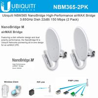 Ubiquiti NanoBridge M365 NBM365 airMAX 3.65GHz CPE Dish 22dBi 150+Mbps (2 Pack)
