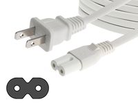 AmazonBasics Replacement Power Cable for PS4 Slim and Xbox One S / X - 12 Foot Cord, White