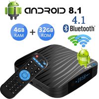 Android 8.1 TV Boxes, T95 Android TV Box with 4GB RAM 32GB ROM, Amlogic S905X2 Quad-core CPU, Support 2.4G/5G Dual WiFi/BT4.1/H.265/4K2K Full HD Smart TV Box