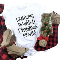 Winsummer Christmas Movie T-Shirt Women Christmas Shirt Funny Cute Graphic T-Shirt Short Sleeve Tees Tops T Shirt