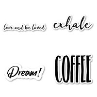 Coffee Exhale Dream Sticker Pack Stickers for Girls Stickers - 4 Pack - Laptop Stickers - for Laptop, Phone, Tablet Vinyl Decal Sticker (4 Pack) S211271