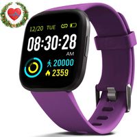 FITVII Smart Watch, Fitness Tracker with IP68 Waterproof Touch Screen Watches, Blood Pressure Heart Rate Monitor with Running Pedometer Step Counter Sleep Tracker for Women Men with iPhone & Android