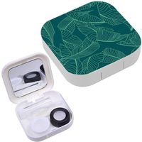 Portable Contact Lens Case Box Travel Kit Mirror + Bottle + Tweezers Container Holder [ Palm ]