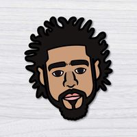 J Cole Icon Laptop Sticker