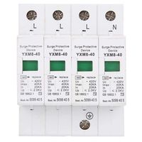 House Surge Protective，4P 40KA House Surge Din Rail Low-Voltage Protector Arrester Device for Lightning Protection