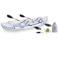 Sea Eagle 370 Pro 3 Person Inflatable Portable Sport Kayak Canoe Boat w/ Paddles