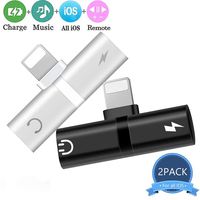 for iPhone Headphone Adapter 2 in 1 Music & Charger Cable for iPhone 11/8/8 Plus/7/7 Plus/X/XS max/XR Earphone Convertor Accessories for iPhone Dongle AUX & Audio Jack Connector Splitters, 2-Pack