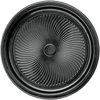 Nova Swirl and Black Marble Party Tray Clear Dome Lid - 13 1'2"Dia x 1 1/4"H