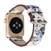 Zeshlla Essential, Small Floral Leather Strap Replacement Watch Band for Apple Watch 38mm