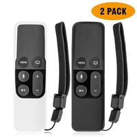 FINENIC (2 Pack) Case for Apple TV Remote 4K 4th/5th Gen Controller - Silicone Shock Resistant Cover for Apple TV Siri Remote Controller (Compatible with Apple TV Remote Case) (Black+White)