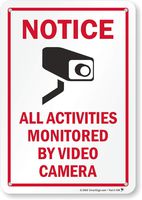 SmartSign Notice - All Activities Monitored by Video Camera Sign | 7" x 10" Aluminum