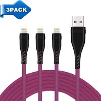 iPhone Charger The Most Durable Nylon Braided Fast Lightning Cable Compatible with iPhone Xs/Max/XR/X/8/8Plus/7/7Plus/6S/6S Plus/SE/iPad 3Pack 6ft/6ft/6ft