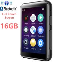MP3 Player Bluetooth4.2 with 2.5 inch LCD Full Touch Screen 16GB HiFi Lossless Music Player Built-in Speaker Supports FM, Video, E-Book, Expandable SD Card up to 128GB (Black)