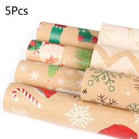 Wrapping Paper, 5pc Christmas Gift Wrapping Paper Cartoon Pattern Packing Paper Party Supplies